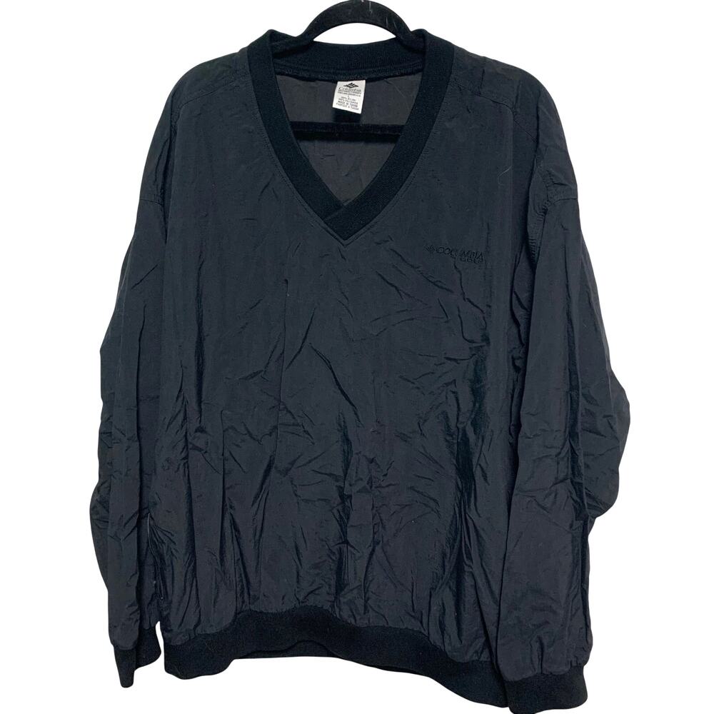 Columbia Golf Men’s Black Nylon Windbreaker Pullover Size Large